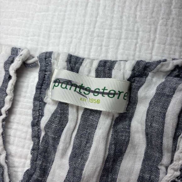 Pants Store Chic Blue Striped Ruffle Crop Top - Picture 5 of 5